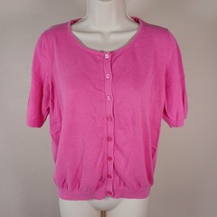 Liz Claiborne Vintage Pink Barbie Core Button Up Top Teacher Twee Kawaii Large