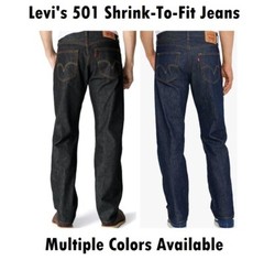 Levis Men’s 501 Original Shrink To Fit Button Fly Jeans – [Multiple Colors]