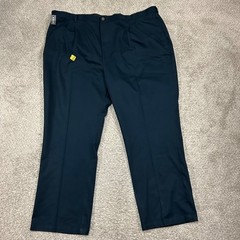 Haggar Pants Work to Weekend 54×34 Navy Blue Pleated Classic Fit Khakis New