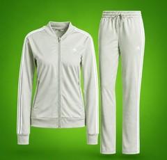 Adidas Womens Tracksuit Set (Pants & Jacket) Linen Green – Medium