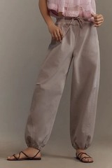 PILCRO mid-rise parachute pants Sz S EUC Beige Returns Accepted