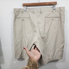 Bocaccio Golf Shorts Khaki Beige Lightweight Pleated Golf PolyRayon Mens W46