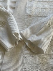 Karen Scott White Knit Cardigan size L