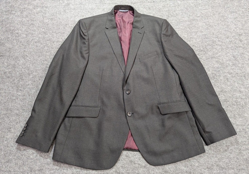 M&S Collection Blazer Jacket Mens UK 48 Charcoal Black Tailored Fit