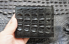 Black Genuine Crocodile Hornback Leather Skin MEN’S BIFOLD Wallet #E47