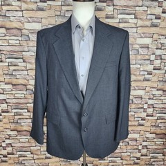 Haggar Jacket Blazer Mens 44R Gray Single Vented Wool