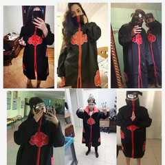Akatsuki Uchiha Itachi Cloak for Kids Adult Long Black Robe Capes Halloween Carn