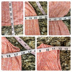 Ann Taylor LOFT Coral Chevron Blouson Mini Dress Size M Semi Sheer Beachy Boho