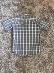 Eddie Bauer Classic Fit S Plaid Shirt Blue/Green/White Short Sleeve