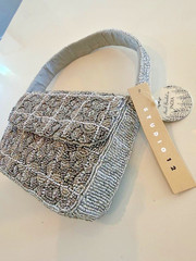 Silver Hand Beaded Shoulder Bag – Perfect for Summer Looks – Casual and Dressy
