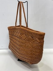 Dragon Diffusion Leather Mesh Totebag Handbag Brown 40x20x5cm Used
