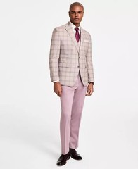 Tayion Mens Regular fit Suit Jacket Blazer 44 R Beige Plaid