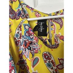 By By Women’s Blouse Ruffle Cold Shoulder Sleeve Flower Pattern Size X-Large