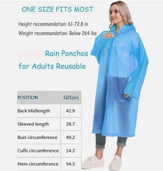 Men Black Waterproof Long Raincoat Rain Coat Hooded Trench Jacket Outdoor Hiking