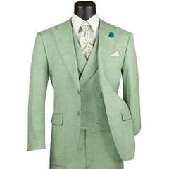 VINCI Men’s Textured 3pc Modern Suit w/ Adj Waist – 36S-56L, 4 Colors – NEW