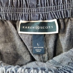 Karen Scott Jeans Women’s Sz L Blue Wash Capri 100% Cotton Quality Normcore
