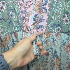 R Vivimos Maxi Dress Floral Print Tiered Patchwork Peasant Boho Flowy Prairie M