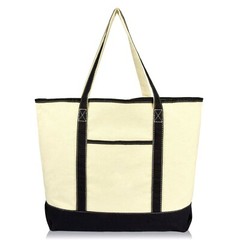 22″ Extra Large Open Top Shopping Tote Grocery Bag with Outer Pocket