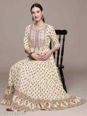 Indian Women Traditional Stylish Ethnic Flared Kurta For Girls And Women FS