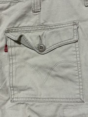 Vintage Levis Cargo Shorts Mens 36 Tan Khaki Loose Baggy Hong Kong