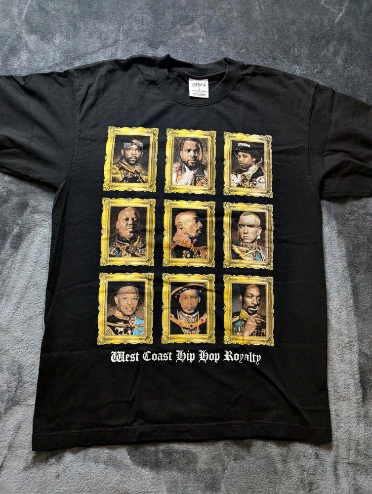 West Coast Hip Hop Royalty Rap Shirt Men’s LARGE 2Pac Tupac, Eminem, Snoop Dogg
