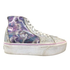 Vans Unisex Size M5 W6.5 Sk8-Hi Tapered Silver Purple Butterfly Dreams Sneakers