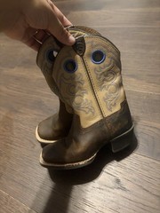 Ariat Kids Western Cowboy Boots Brown & Tan Leather