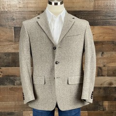 Nautica Sport Coat Men 38S Light Brown Herringbone Wool Tweed Blazer Suit Jacket