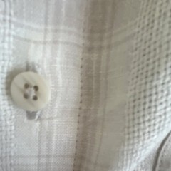 100% linen Bruno Men’s M Linen Short Sleeve Beige/White Plaid Button-Up Shirt