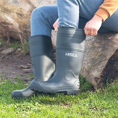 HISEA Men’s Rain Boots w/Steel Shank Waterproof Garden Fishing Outdoor Work Boot