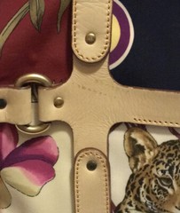 Salvatore Ferragamo Safari Animal Print Handbag in Graphic Nylon (10.6″ x 9.44″)