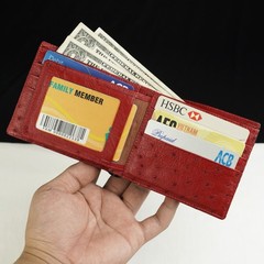 Luxury Crocodile Ostrich Leather Bifold Wallet For Men Real Exotic Skin NEW