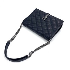Pre-owned Saint Laurent Lambskin Quilted Small Becky Chain Bag Black | H24931