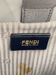 FENDI PETITE 2JOURS Petite Twojours 2WAY Handbag Leather GRY Solid Stains