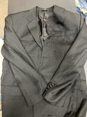 Calvin Klein Men’s 2-Piece Pinstripe Worsted Wool Slim Suit 42R 36×30