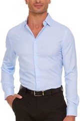 Nautica Slim Fit Mens Dress Shirts Long Performance Fabric Wrinkle Free 4Way