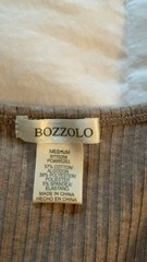 Bozzolo Women’s Brown Ribbed Knit V-Neck Cropped Slim Fit Stretch T-Shirt M