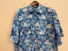 Vintage ☀️ Rum Reggae Shirt Mens XL Blue Hawaiian Aloha Short Sleeve