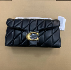 COACH Tabby Shoulder Bag 26 Quilted CP150 Brass / Black Nappa Leather Outlet New