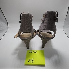Vince Camuto Women’s Leather Snake Skin Strappy Open Toe Ankle Strap Heel 7.5
