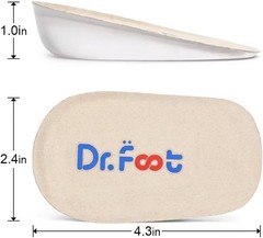Dr.Foot Height Increase Insoles – Discreet Gel Heel Lift Inserts (1″ Height)