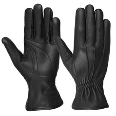 Hugger Men’s Deerskin Water Resistant Leather Motorcycle Driving Riding Gloves