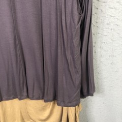 LOGO by Lori Goldstein Shirt Womens 2X Gray Tan 2 Piece Lagenook Minimalist