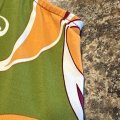 Axcess Women’s Orange Green & Purple V-Neck Sleeveless Tank 60s Style Top Med