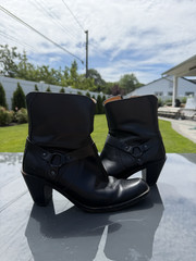 Frye Romy Harness Ring Womens Boots Black Sz 7 B