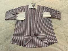 Stacy Adams Shirt Mens 16 – 16.5 34/35 Blue Striped French Cuff Dress