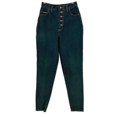 VTG 90s Radiation High Waisted Button Fly Jeans BAREBACK WESTERN JADE WOMEN 26