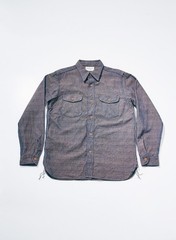 SAMURAI JEANS SSS26-KSK Imadara Work Shirt Long Sleeve Indigo Made in Japan