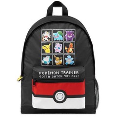 Pokemon Backpack for Kids Teens Boys Girls Pikachu 16.1x13x4.7inch, Black/Red