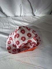 Dunkin’ Donuts Reversible Bucket Hat Orange White Donut Print Logo Promo – NEW!